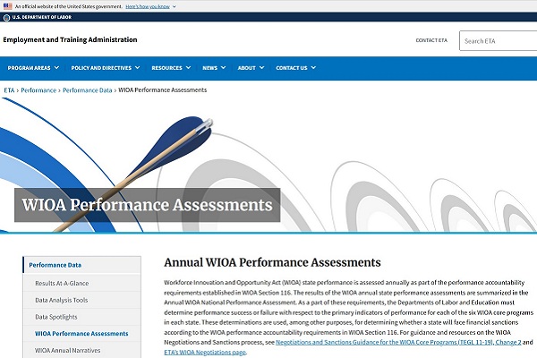 Screenshot of website